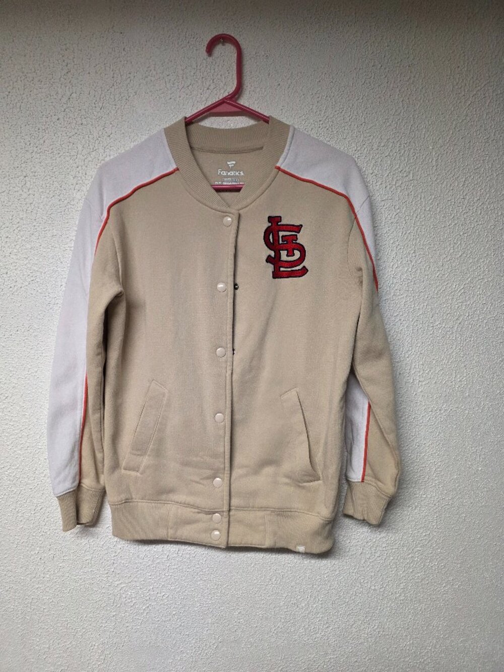 Womans St. Louis Cardinals Baseball Snap Button Jacket by Fanatics - Size XS